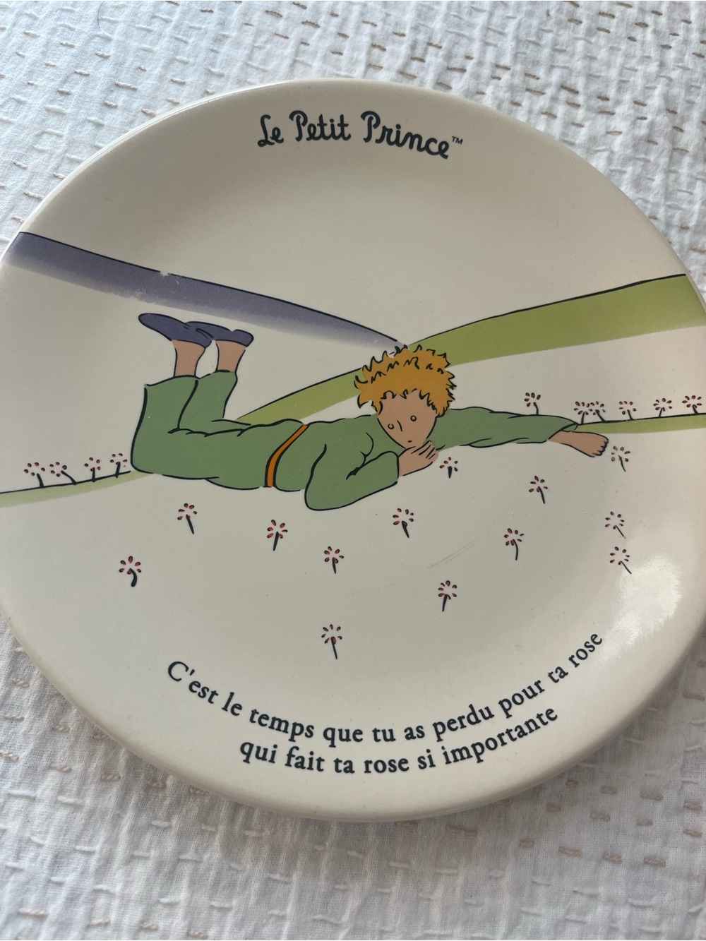 Le Petit Prince Ceramic Plate - Green Illustration